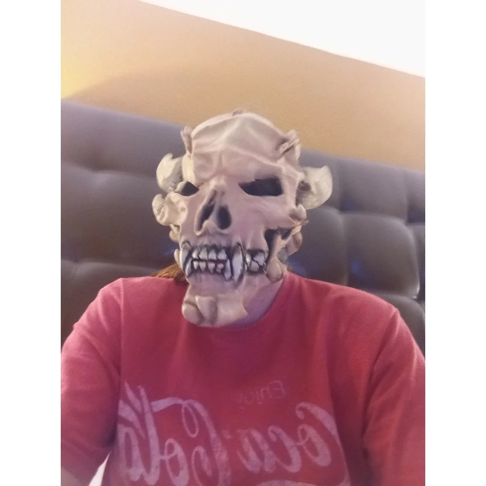Vintage‎ Devil Skeleton Skull Mask Latex Made Iin Mexico Halloween